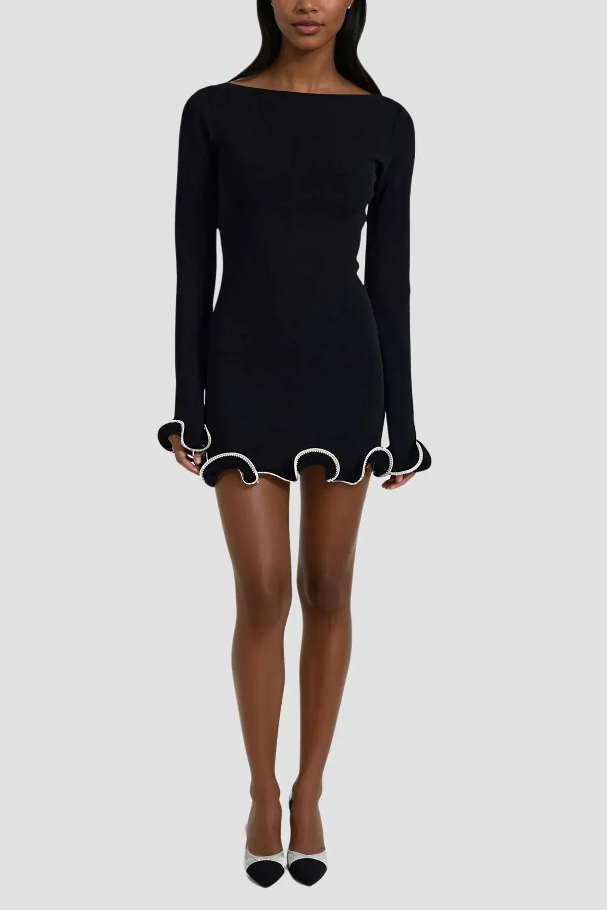 Cloud Wear GIA Mini Sukienka z Falbanowym Wykończeniem